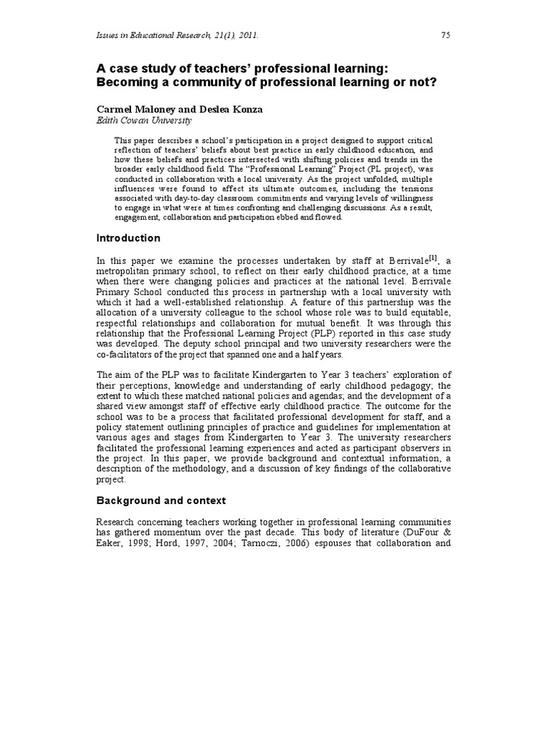 A Case Study of Teachers' Prof | PDF | Teachers | Early Childhood Education