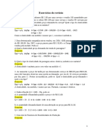 Exercícios de revisão sobre elasticidade e curvas de demanda e oferta