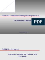 MIS 403 - Database Management Systems - II: DR Mohamed A Sheriff