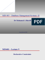 MIS 403 - Database Management Systems - II: DR Mohamed A Sheriff