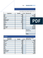 Food Recipe and Costing (Updated 9-05-2020)