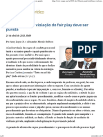 ConJur - Toda a Forma de Violação Do Fair Play Deve Ser Punida