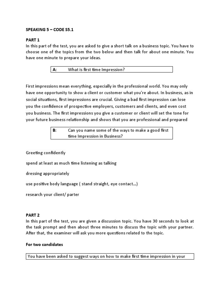 First Impression Pdf Body Language Customer
