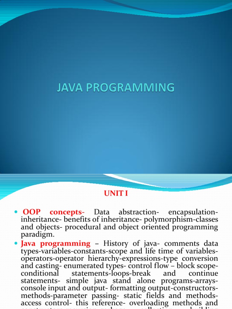 Java PPT'S | PDF | Inheritance (Object Oriented Programming) | Method ...