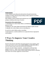 5 Ways To Improve Your Creative Thinking