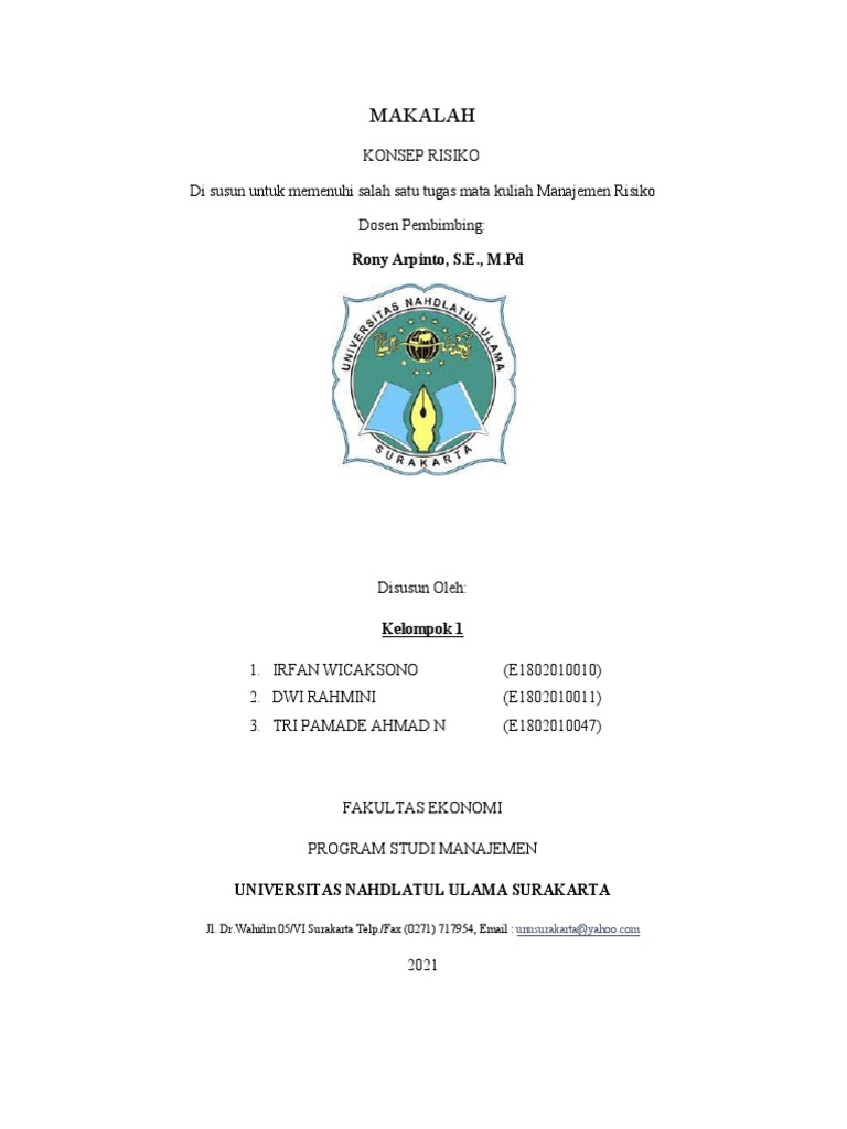 Konsep Risiko dalam Manajemen | PDF | Bisnis | Sains & Matematika