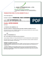 Financial and Commercial Ltd. Transfer-Payment Agreement For Mr. Louis James Davis and Mr. Neville Buckley