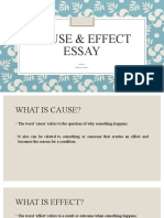 What Causes Effects: A Cause & Effect Essay Format