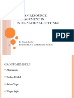Human Resource Management in International Settings