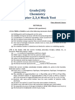 Grade (10) Chemistry Chapter-2,3,4 Mock Test: Time Allowed-2 Hours Section (A) (Answer ALL Questions.)