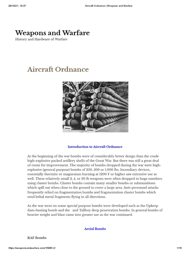 Bombs Aircraft Ordnance - Weapons and Warfare | PDF | Warfare ...