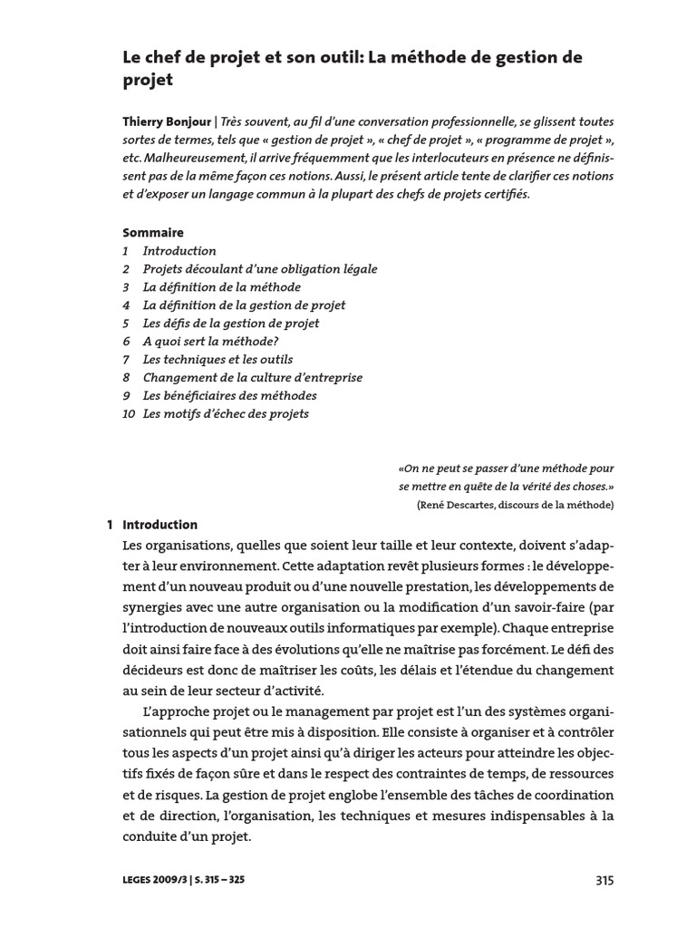 Gestion de projet : méthodes et défis | PDF | Gestion de projet ...