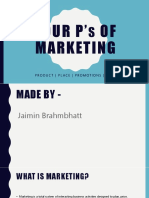 Four P' OF Marketing: Product - Place - Promotions - Price