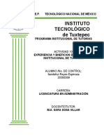 Actividad Experiencias y Beneficios de Programa Institucional de Tutorias