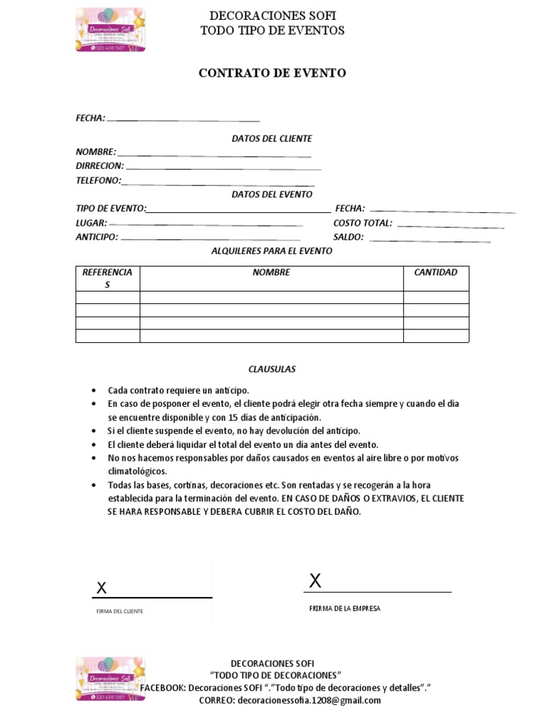 Contrato de Evento | PDF