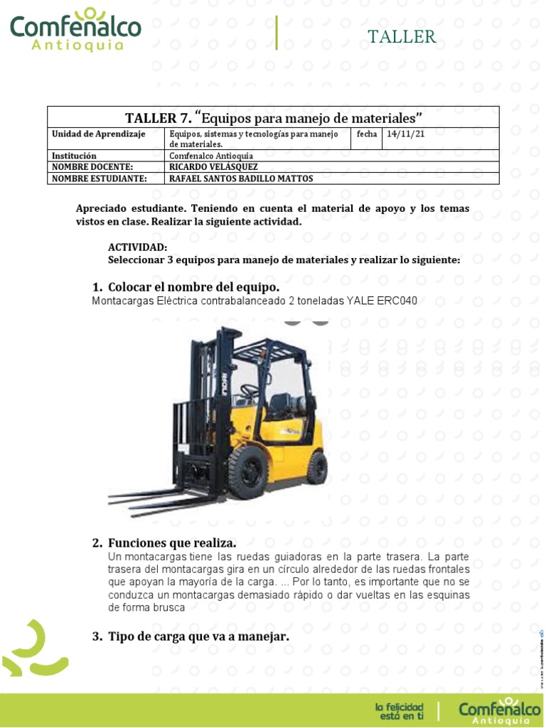 Equipos y Seguridad en Manejo de Materiales | PDF | Máquina elevadora ...