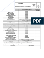 Lista de durabilidade de EPI's e uniformes