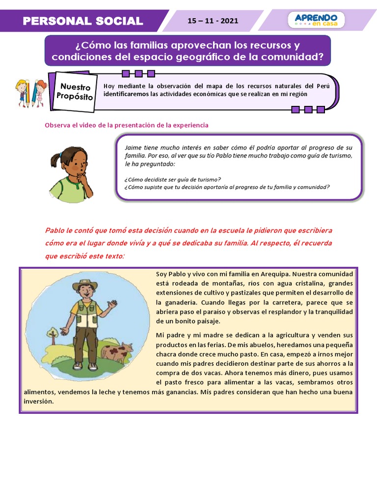 Ficha de Personal Social - 15 - 11 | PDF | Agricultura | Perú