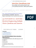130 Top Most D.C. Motors - Electrical Engineering Multiple Choice Questions and Answers