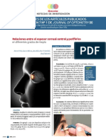 Relaciones entre el espesor corneal central y periférico en grados de miopía