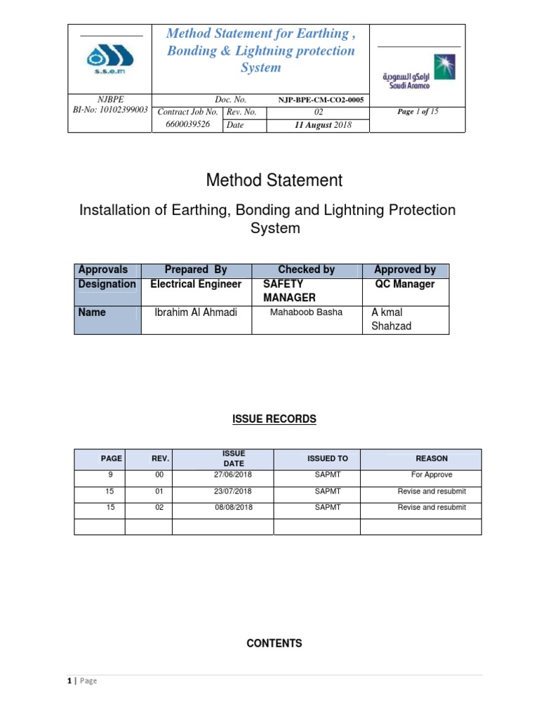 Earthing and Lightning Protection Method | PDF | Electrical Engineering ...