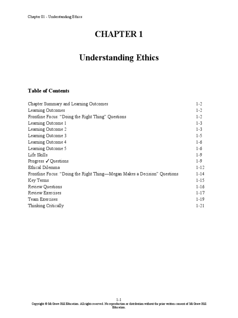 Chapter 01 - Understanding Ethics | PDF | Value (Ethics) | Utilitarianism