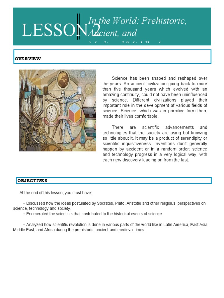 CSTS Lesson 2 - in The World Prehistoric Ancient and Medieval Middle ...