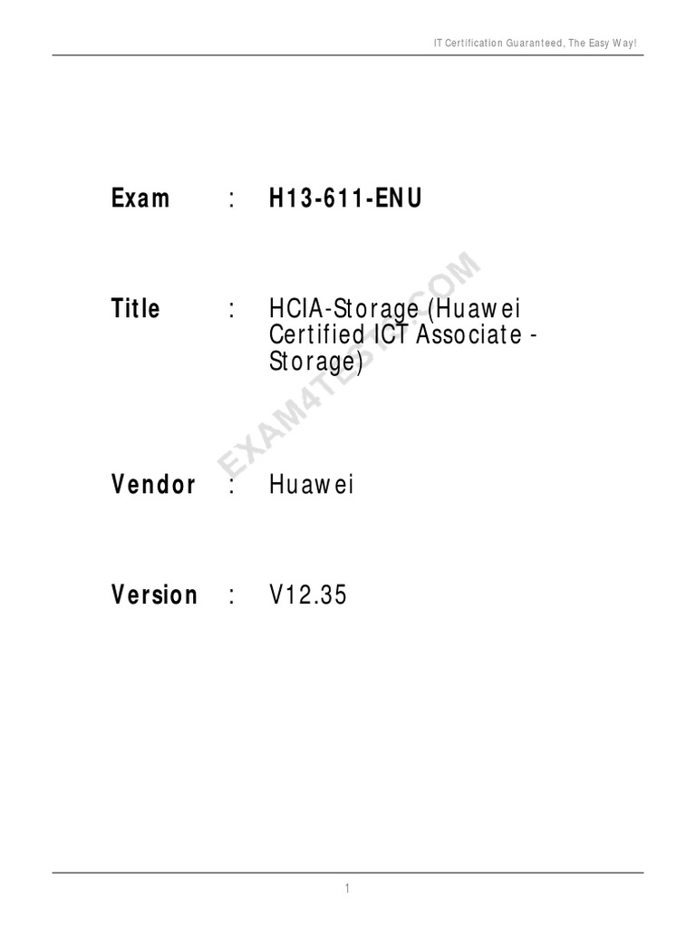 HCIA - Storage Exam Dumps | PDF | Backup | Hard Disk Drive