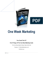 One Week Marketing: Free Sneak Peek Of: First 18 Pages of The One Week Marketing Guide