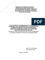 Proyecto de Trabajo de Grado para Optar Al Título de Especialista en Auditoria de Sistemas Financieros y Seguridad de Datos