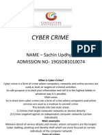 Cyber Crime: NAME - Sachin Updhyay ADMISSION NO-19GSOB1010074