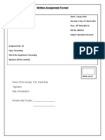 Written Assignment Format