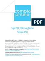 Sujet DCG UE9 2021 Comptabilite