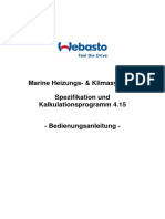 Bedienungsanleitung für Marine Heizungs-  Klimasysteme - Spezifikation und Kalkulationsprogramm V4.15