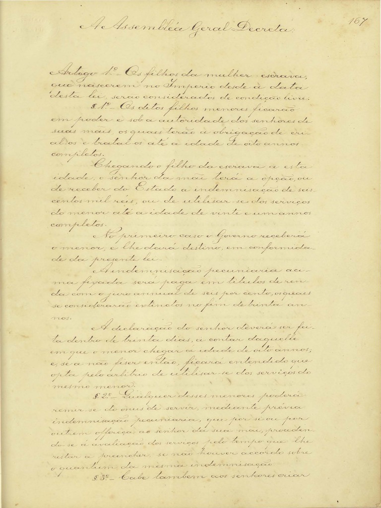 Lei Do Ventre Livre - 1871 | PDF