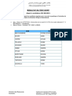 Resultat Du Test Ecrit: (Appel À Candidature RH 385/2021)