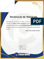 Declaração - Avaliação Psicológica