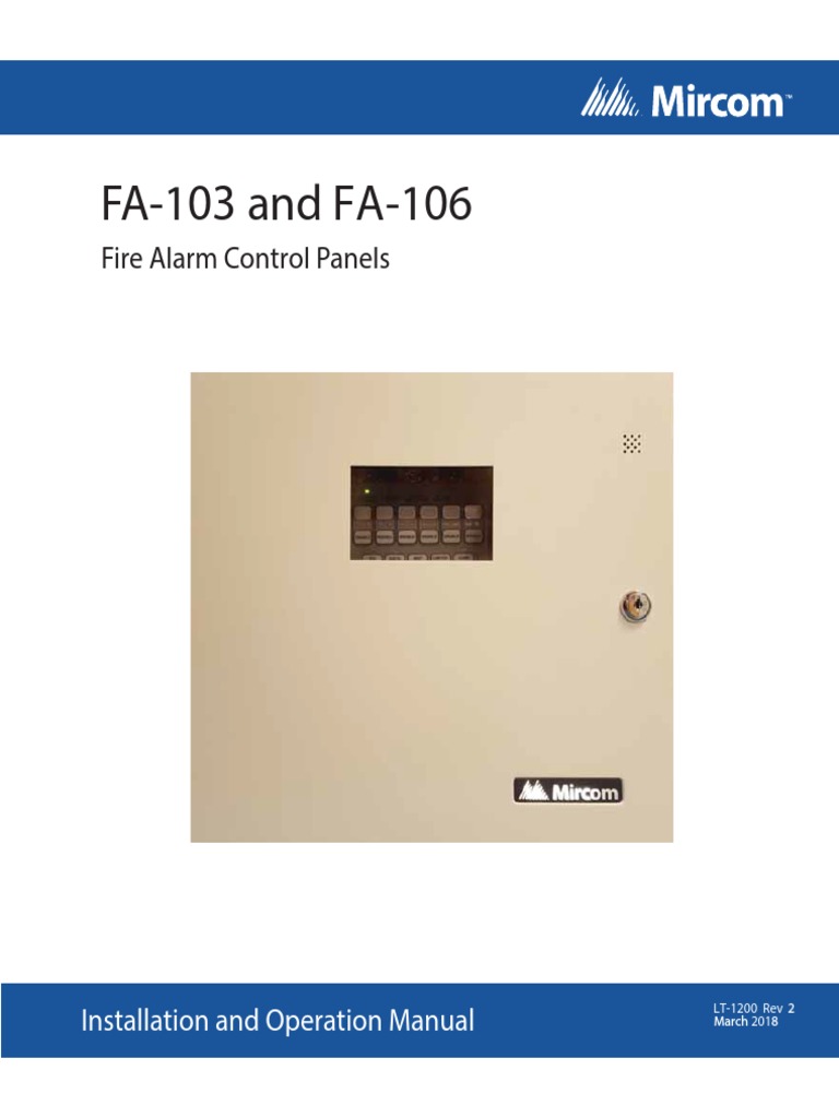 FA-103 and FA-106: Fire Alarm Control Panels | PDF | Relay | Switch