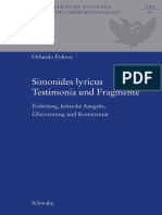 (Schweizerische Beiträge Zur Altertumswissenschaft 35) Orlando Poltera - Simonides Lyricus. Testimonia Und Fragmente. Einleitung, Kritische Ausgabe, Übersetzung Und Kommentar (2008, Schwabe)