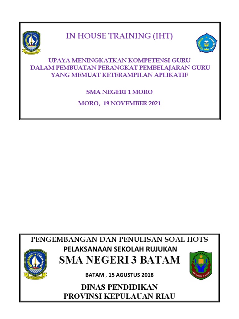 Spanduk IHT Peningkatan Kompetensi Guru | PDF | Karier & Perkembangan ...