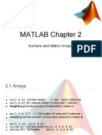 MATLAB Chapter 2: Numeric and Matrix Arrays