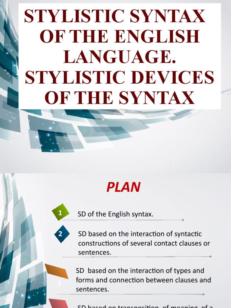 Stylistic Syntax in English Language | PDF | Syntax | Sentence ...
