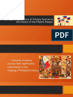 Analyzing The Significance of Primary Sources To The History of The Filipino People