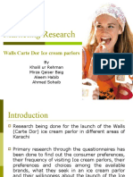 Marketing Research: Walls Carte Dor Ice Cream Parlors