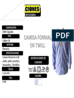 Ficha Tecnica Camisa Twill