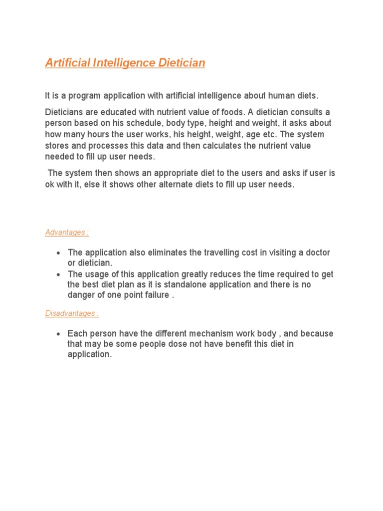 artificial intelligence dietician research paper