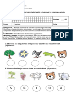 EVALUACION-LENGUAJE 1° Basico