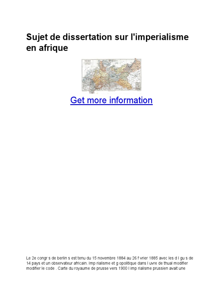 sujet de dissertation sur l'afrique pdf