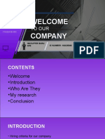 Welcome Company: To Our
