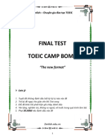 Test Cuối Khóa Toeic Camp Bomb 2019 New Format Bản Dùng Từ Tháng 9 2019